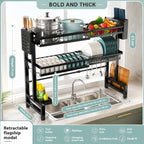 Expandable Dish Drying Rack with Sink Slot & Lid