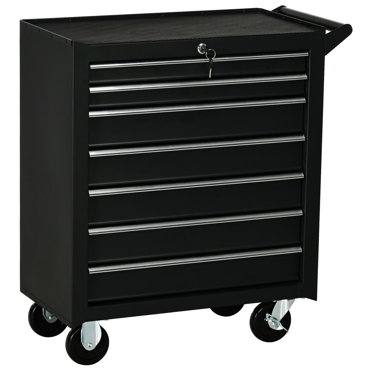 7-Drawer Lockable Rolling Tool Cabinet – Matte Black – image 1 of 9