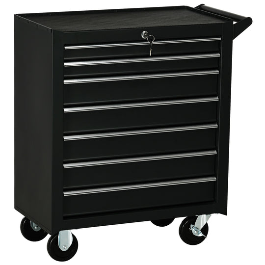7-Drawer Lockable Rolling Tool Cabinet – Matte Black – image 1 of 9
