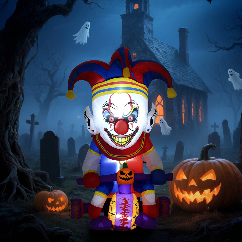 4ft Inflatable Clown on Bicycle with LED Lights – image 2 of 9