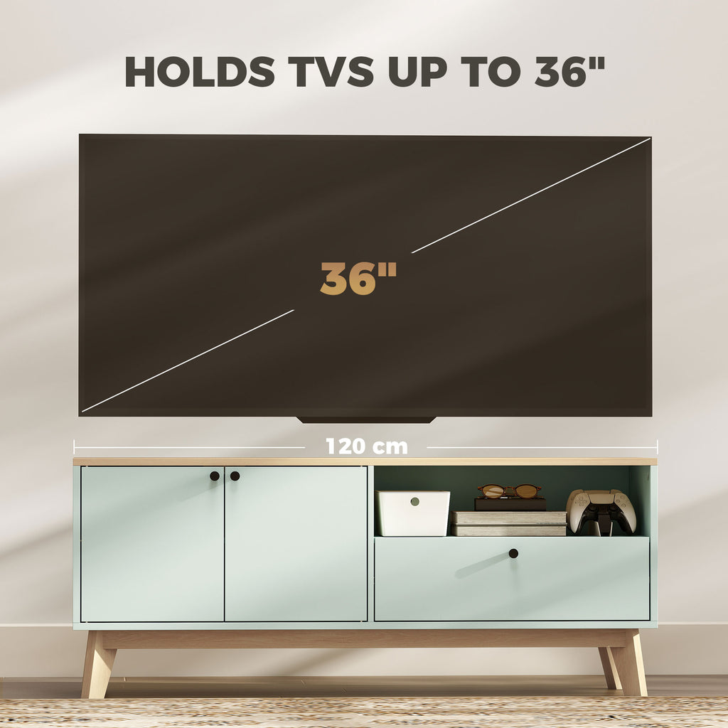 TV Stand Cabinet for Television up to 36 Inch, Modern TV Unit with 2 Doors, Entertainment Center with Adjustable Shelf