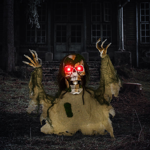 Animated Half-Body Skeleton with Glowing Eyes & Sound – image 2 of 9