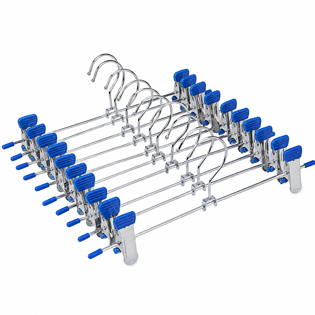 10pcs Non-slip Metal Clothes Hangers with Clips