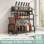 Multifunctional Kitchen Organizer Rack with Spice Shelves