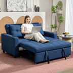 Two-Seater Pull-Out Sofa Bed - Dark Blue