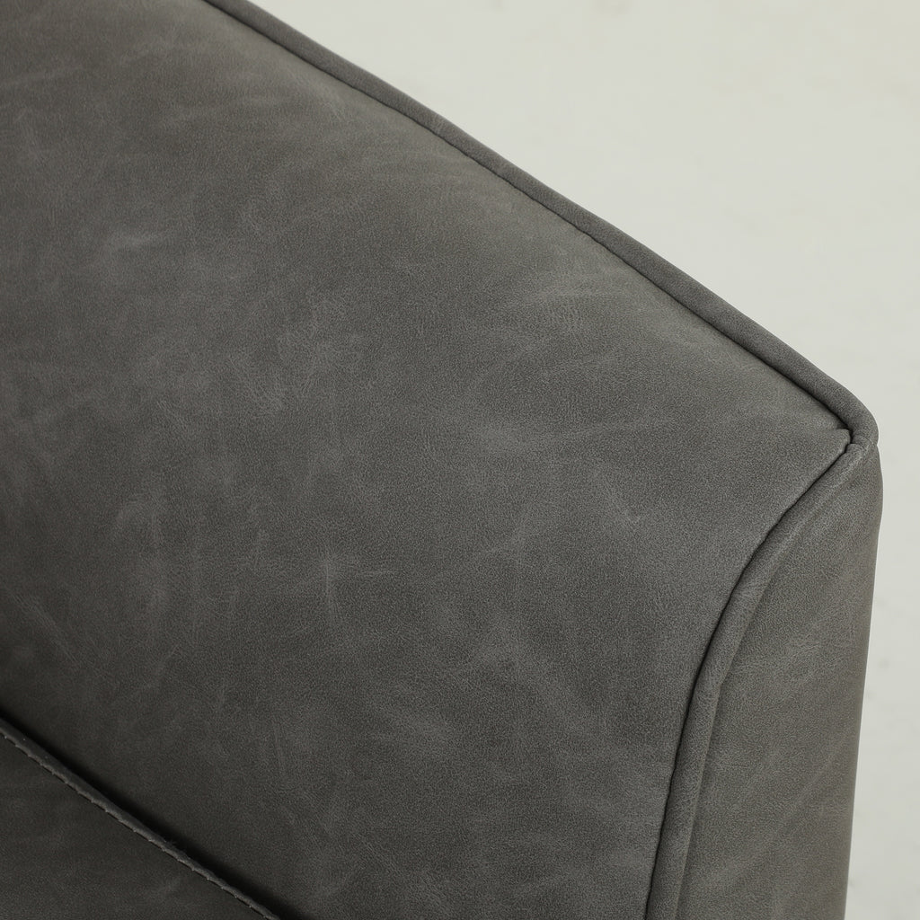 2 Seater Sofa, 132 cm Modern Small Sofa with Solid Wood Legs and 2 Pillows for Small Space, Grey