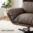 Accent Chair with 360 Swivel Armchair for Living Room with Padded Cushion Dark Brown