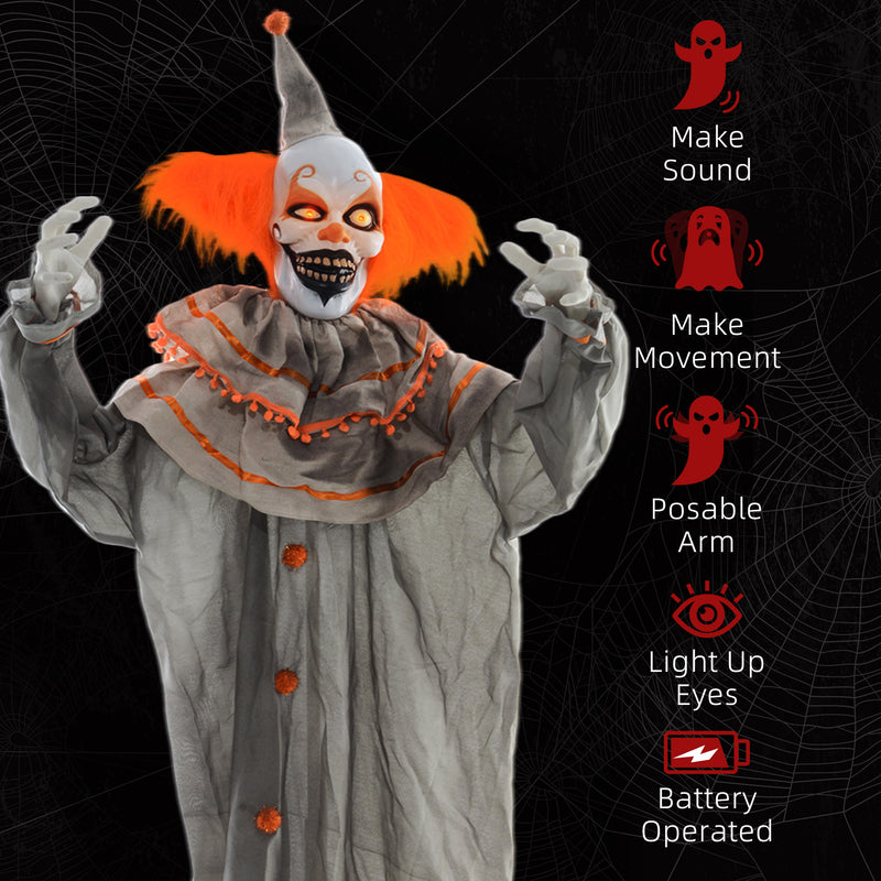 183cm Animated Orange Clown with Glowing Eyes & Sound – image 7 of 9