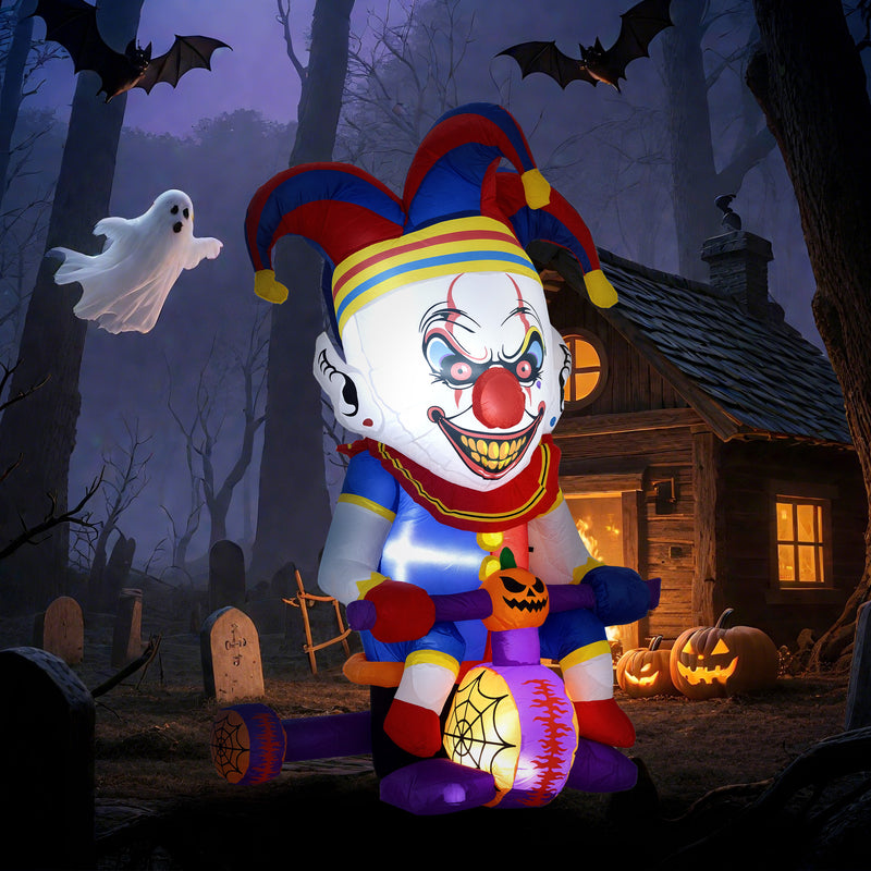 4ft Inflatable Clown on Bicycle with LED Lights – image 6 of 9