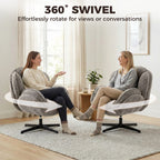 Modern Wingback Accent Chair, Velvet Armchair with Four-Star Base, S-Springs, Swivel, Grey