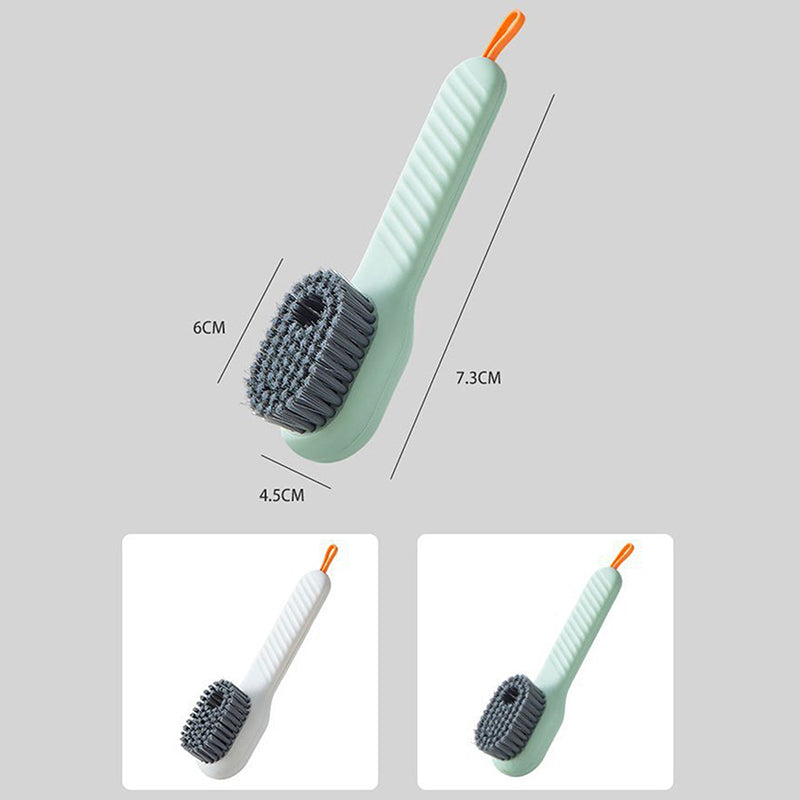 Automatic Liquid Dispensing Shoe Brush — Soft Bristles, Multi-Surface Cleaning
