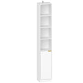 Bookcase Adjustable Shelf Bookshelf Anti-Tip Hardware 6-Tier Storage Cabinet White Wood Effect