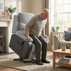 Overstuffed Corduroy Electric Lift Recliner Chair - Light Grey