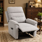 Power lift recliner chair with Massage and Heat, Terry Cloth Electric Lift Chair with Spring Cushion, Light Grey
