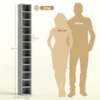 204 CD Tall Narrow Media Storage Tower - Cement Grey