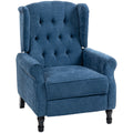 150Â° Reclining Vintage Armchair, with footrest, Royal Blue