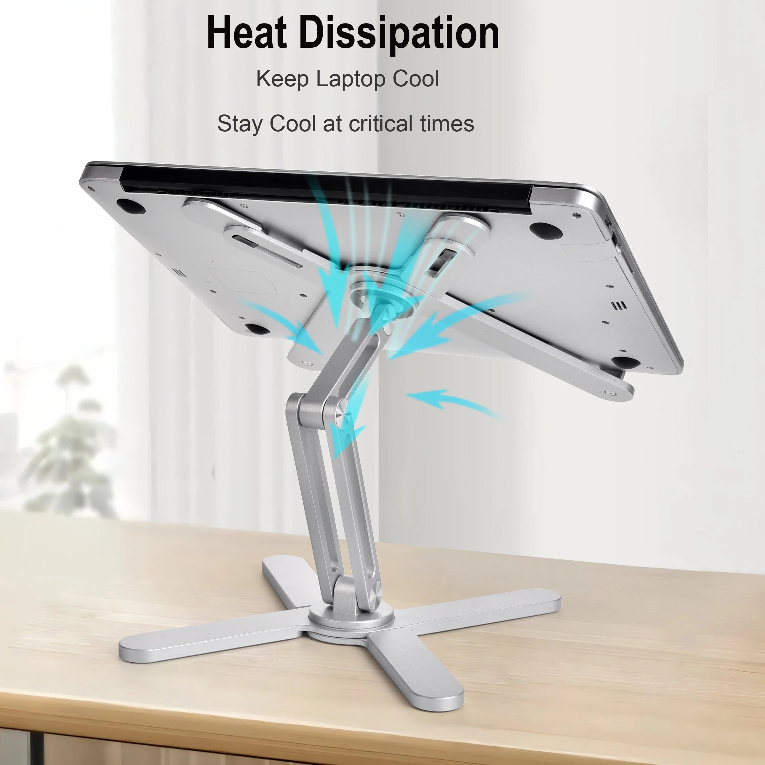 Adjustable Aluminium Laptop Stand with 360° Rotation