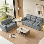 2 Seater Sofa, Faux Leather Loveseat - Grey