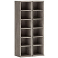 Set of 2 CD Media Display Shelf Unit Tower Rack with Adjustable Shelves, Distressed Grey