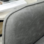 Faux Leather Marble-Effect Two-Seater Sofa - Grey