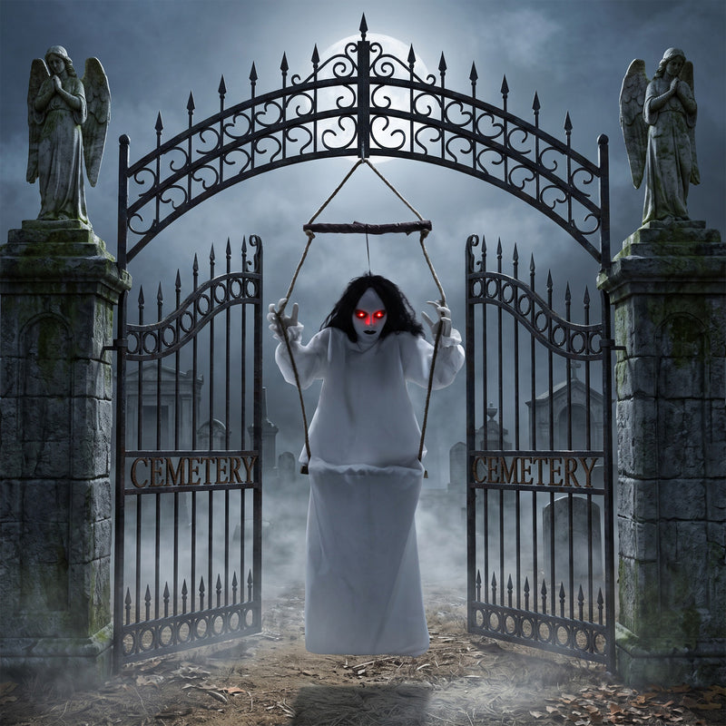 170cm Animated Hanging Swing Ghost with Glowing Eyes & Sound – image 9 of 9