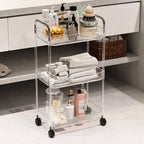 2, 3 or 4-Tier Storage Trolley on Wheels with Acrylic Shelves