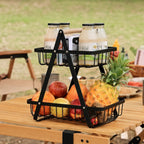 2 & 3 Tier Metal Fruit Basket Stand | Kitchen Countertop Bread & Vegetable Organizer