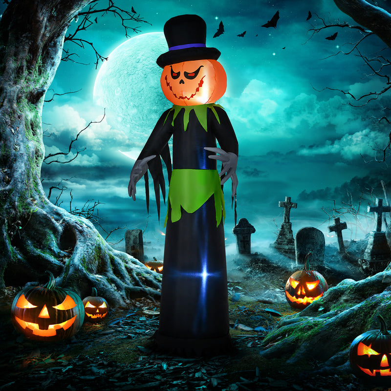 8ft Inflatable Pumpkin Man with LED Lights – image 2 of 9