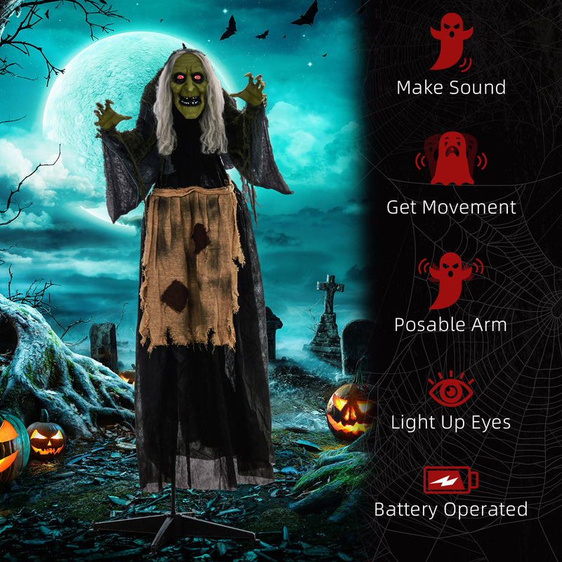 160cm Animated Hunchback Witch with Glowing Eyes & Sound – image 7 of 9