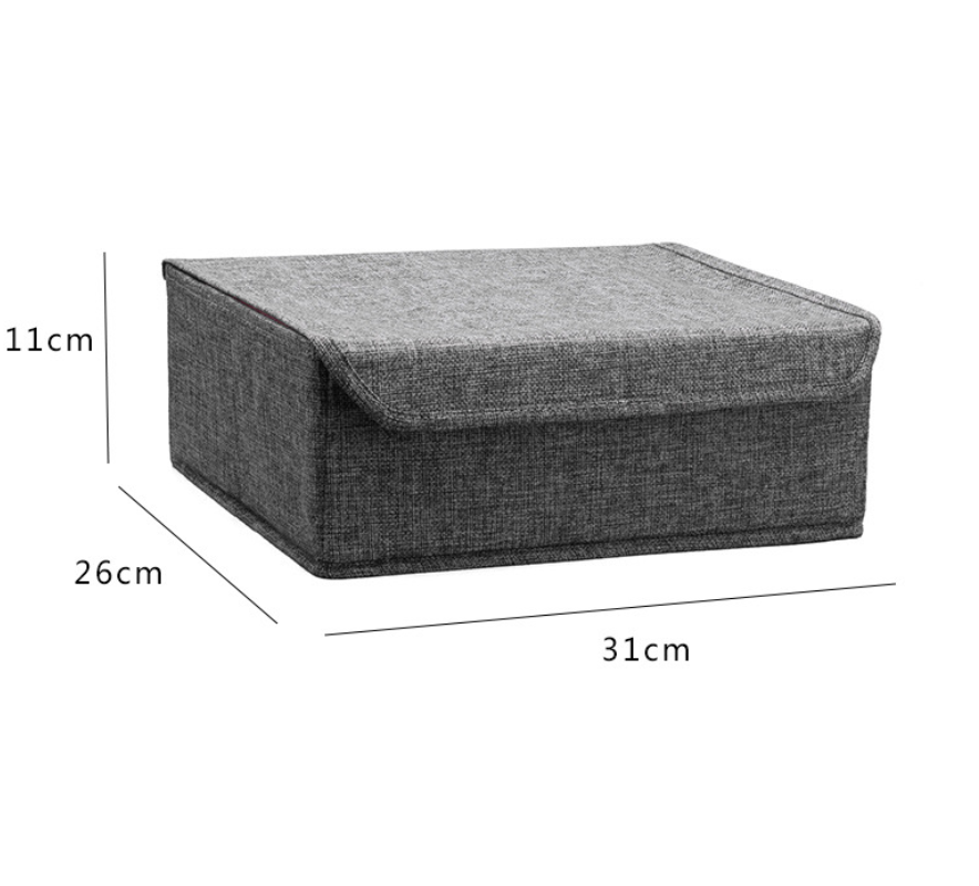 Fabric Storage Box with Lid for Underwear and Socks