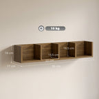 Wall Mount 84 CD / 56 DVD/Blu-ray/ Media Storage Rack 4 Cubes Wooden Shelf Organizer Unit Bookcase Display, Walnut