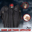 195cm Animated Winged Grim Reaper with Glowing Eyes & Sound – image 6 of 9