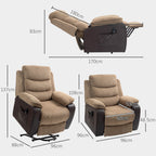 HOMCOM Overstuffed Corduroy Electric Lift Recliner Chair - Brown