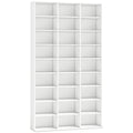 835 CD/500 DVD Storage Unit, Blu-ray Media Storage Shelf with 27 Compartments and 21 Adjustable Shelves, White