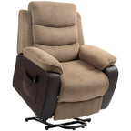 HOMCOM Overstuffed Corduroy Electric Lift Recliner Chair - Brown