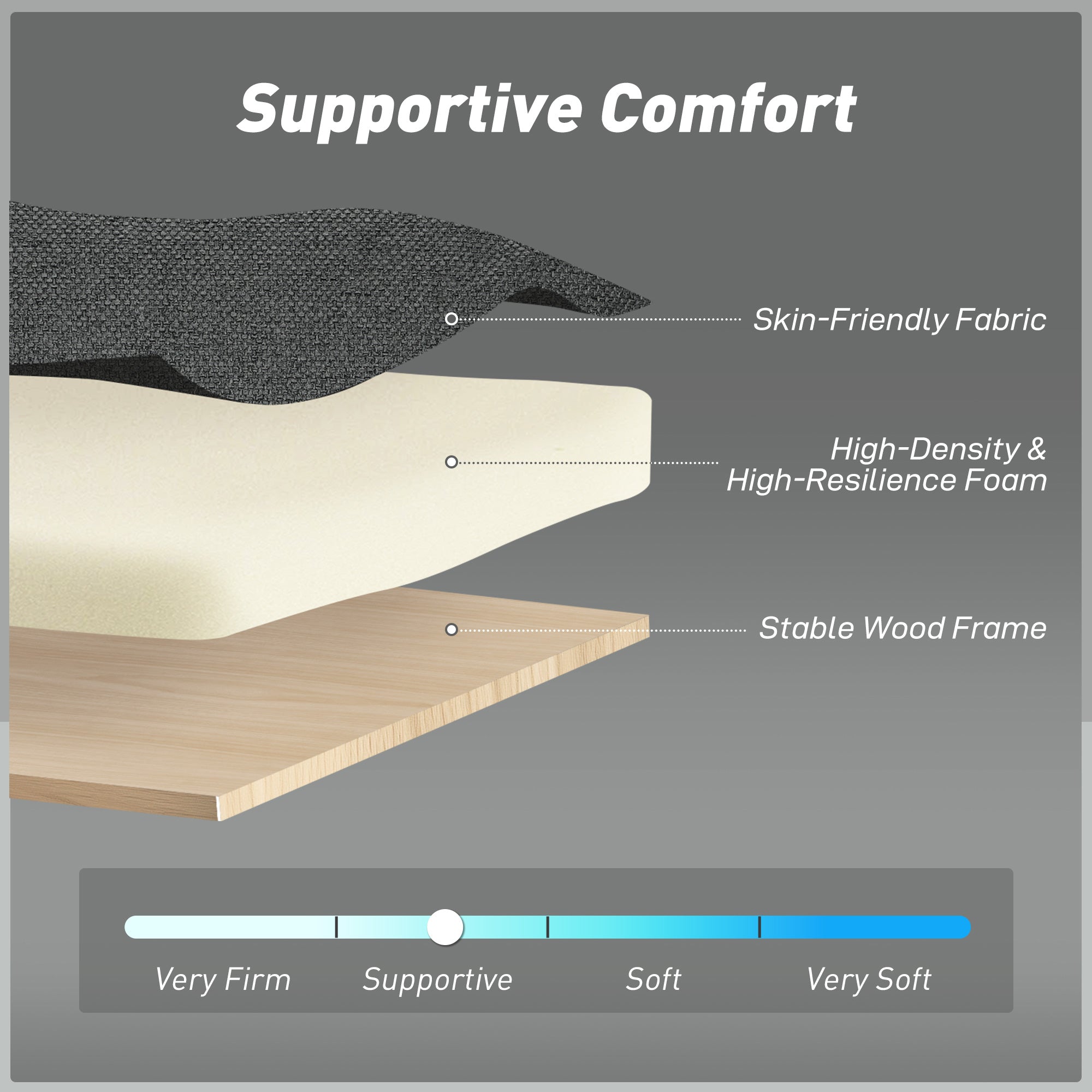 Three-Way Two-Seater Sofa Bed - Charcoal Grey