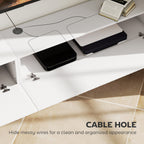 80cm Floating TV Stand, Wall Mount TV Unit with Cable Management Hole, Fits up to 72" TV, White