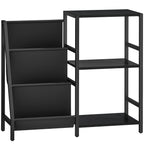 3-Tier Record Player Stand, End Table for Living Room, Bedroom - Black Wood Effect
