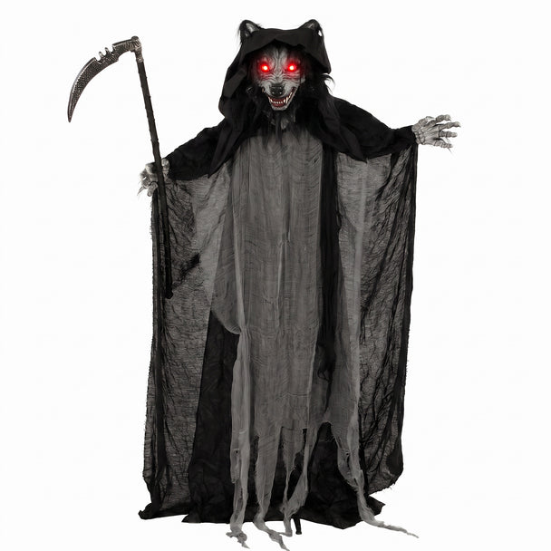 170cm Animated Werewolf with Sickle, Glowing Eyes & Sound – image 1 of 9
