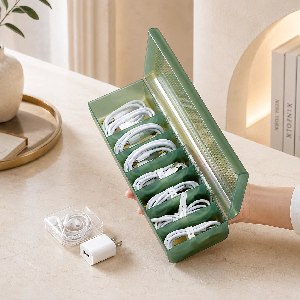 Transparent Cable Organiser for Office and Dorm Use