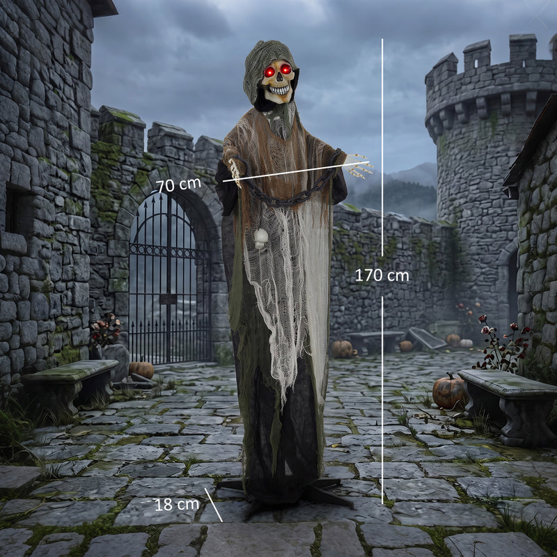 170cm Animated Chained Grim Reaper with Moving Hands & Sound – image 3 of 9