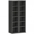 Set of 2 CD Media Display Shelf Unit Tower Rack with Adjustable Shelves, Black