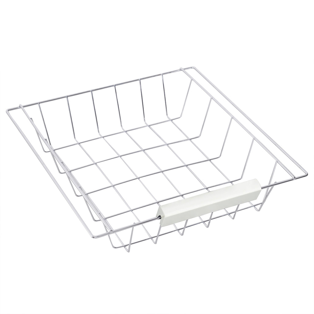 HOMCOM Rolling Kitchen Island Trolley Cart Drawer Shelves Basket Wheels W/ 6 Bottle Wine Rack White