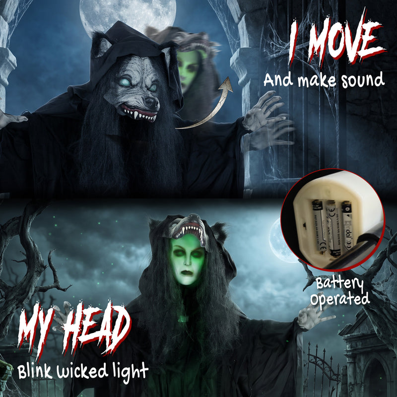 170cm Animated Werewolf-to-Ghost Pop-Up Halloween Prop – image 4 of 9