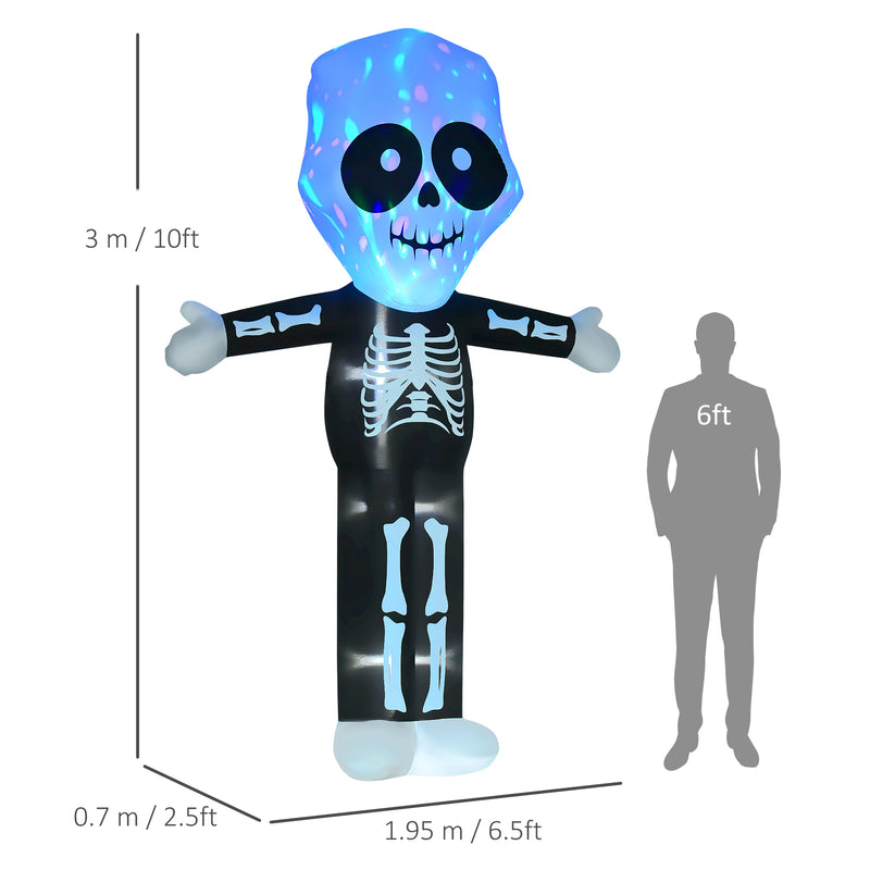 3m Inflatable Skeleton Ghost with LED Lights – image 3 of 9
