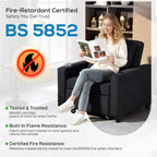 3-in-1 Single Sofa Bed, Convertible Sleeper Chair Bed - Black