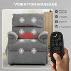 Corduroy Electric Massage Recliner - Grey