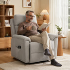 Power lift recliner chair with Massage and Heat, Terry Cloth Electric Lift Chair with Spring Cushion, Light Grey