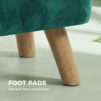 Velvet Square Padded Footstool - Dark Green