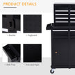 2-in-1 Rolling Tool Chest with 5 Drawers & Pegboard – Black – image 7 of 9